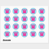 Rond Sticker à couronne rose chaud (Feuille)