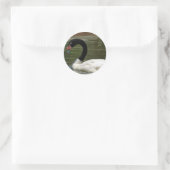 Rond Sticker à cygne noir et blanc (Sac)