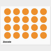 Rond STICKER À damiers rouge et jaune (Feuille)