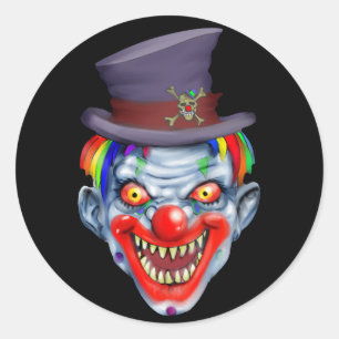 Rond Sticker à dents joyeux Clown