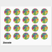 Rond Sticker à deux blocs de couleur basse (Feuille)