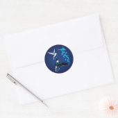 Rond Sticker à deux colibris bleus (Enveloppe)