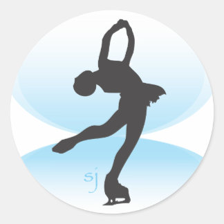Rond Sticker à dos de patineur de la figure