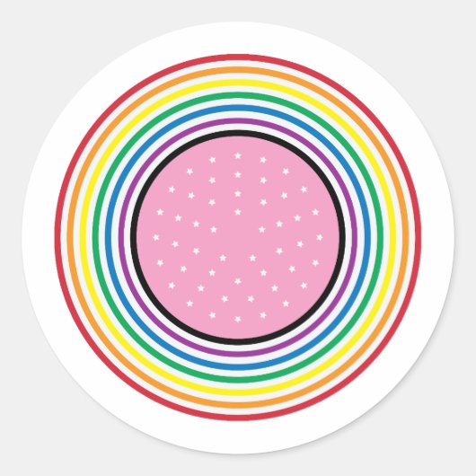 Rond Sticker à drapeau arc-en-ciel - États-Unis Inspiré (Devant)