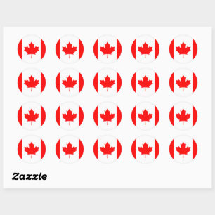 Rond Sticker à drapeau canadien