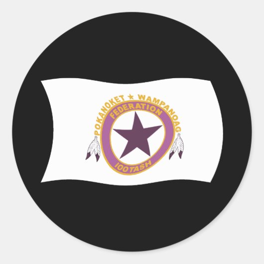 Rond Sticker à drapeau de la tribu Wampanoag (Devant)