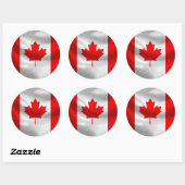 Rond Sticker à drapeau du Canada (Feuille)