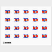Rond Sticker à drapeau du Swaziland (Feuille)