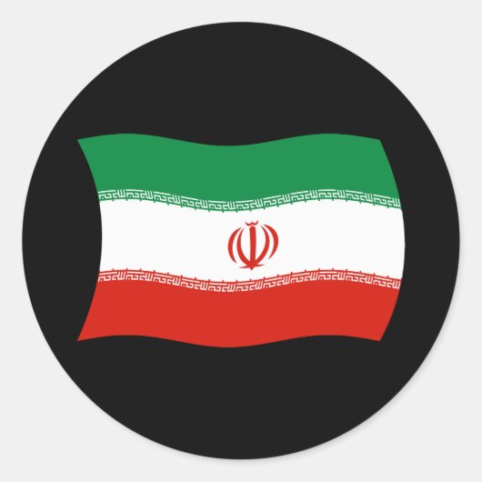 Rond Sticker à drapeau iranien (Devant)