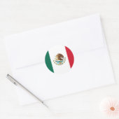 Rond Sticker à drapeau mexicain (Enveloppe)