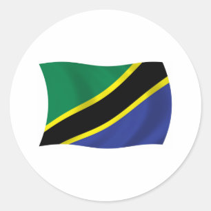Rond Sticker à drapeau tanzanien