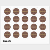 Rond Sticker à enveloppe Brown personnalisée (Feuille)