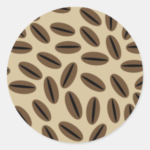 Rond Sticker à enveloppe de fèves de café