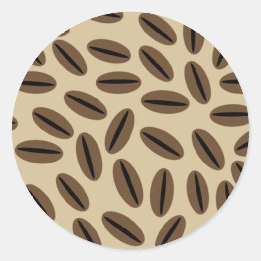 Rond Sticker à enveloppe de fèves de café (Devant)