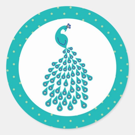 Rond Sticker à enveloppe de peacock (Devant)