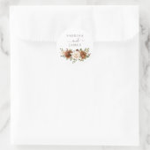 Rond Sticker à Enveloppe de Phoque Floral Rust (Sac)