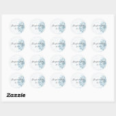 Rond Sticker à enveloppes Aqua et Silver Snowflake (Feuille)
