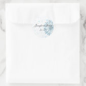 Rond Sticker à enveloppes Aqua et Silver Snowflake (Sac)