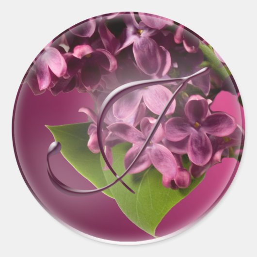 Rond Sticker à enveloppes J Monogram Lilac (Devant)