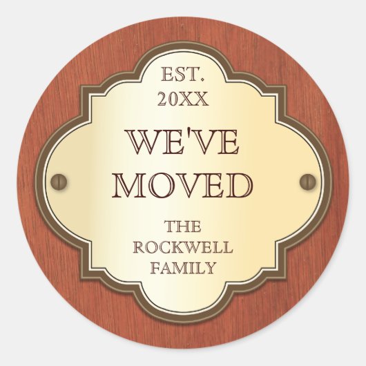 Rond Sticker à Faire-part mobile de la plaque de porte (Devant)