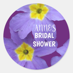 Rond Sticker à Fête des mariées de fleurs violettes