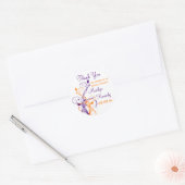 Rond Sticker à Fête des mariées Florale Blanche Violet (Enveloppe)