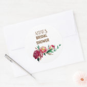 Rond Sticker à Fête des mariées florale rustique (Enveloppe)