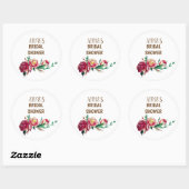 Rond Sticker à Fête des mariées florale rustique (Feuille)