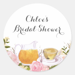 Rond Sticker à Fête des mariées Rose Rose Teacup
