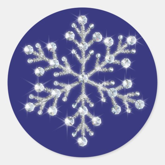 Rond Sticker à flacon à neige cristal (Devant)