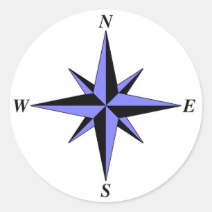 Rond Sticker à flèche nord (bleu)