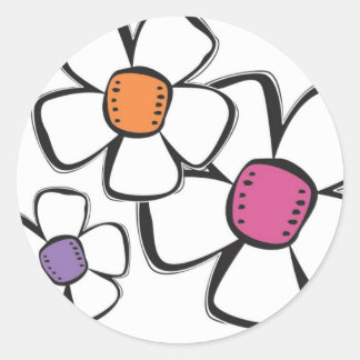Rond Sticker à fleurs