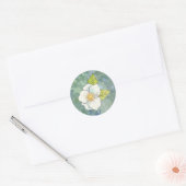 Rond Sticker à fleurs blanches (Enveloppe)
