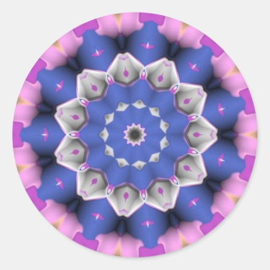 Rond sticker à fleurs bleues (Devant)