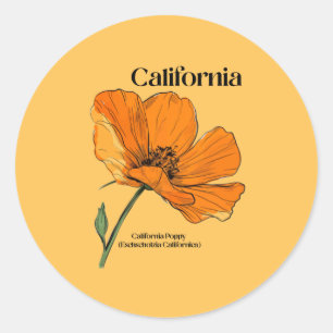 Rond Sticker à fleurs de Californie