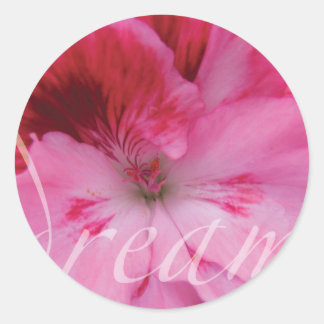 Rond Sticker à fleurs de géranium rose Dream