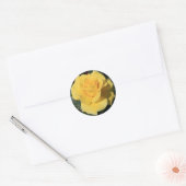 Rond Sticker à fleurs de rose jaune (Enveloppe)