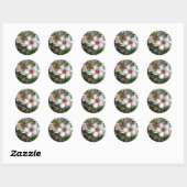 Rond Sticker à fleurs en fleurs (Feuille)