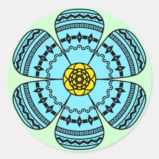 Rond Sticker à fleurs Hipster (Devant)