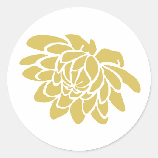 Rond Sticker à fleurs Lotus (jaune) (Devant)