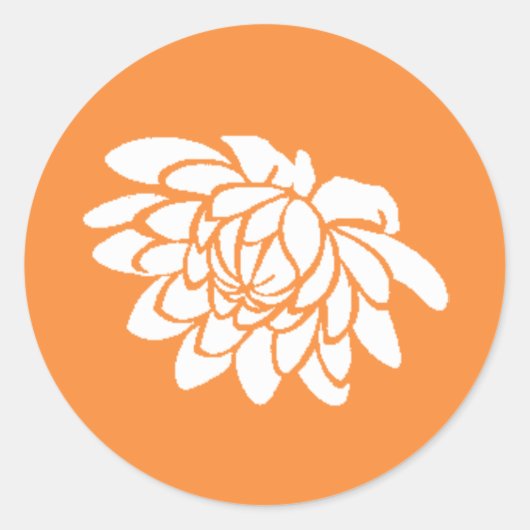 Rond Sticker à fleurs Lotus (orange vif) (Devant)