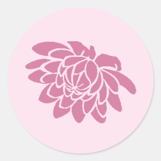 Rond Sticker à fleurs Lotus (rose) (Devant)
