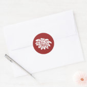 Rond Sticker à fleurs Lotus (rouge) (Enveloppe)