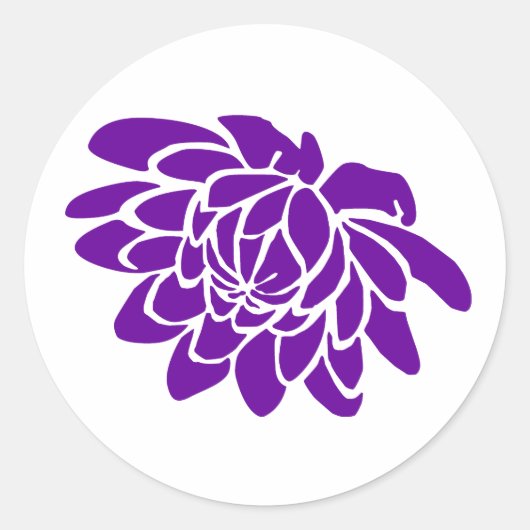 Rond Sticker à fleurs Lotus (violet) (Devant)