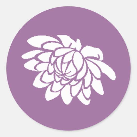 Rond Sticker à fleurs Lotus (violet foncé) (Devant)