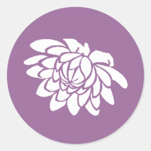 Rond Sticker à fleurs Lotus (violet foncé)