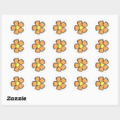 Rond Sticker à fleurs orange (Feuille)