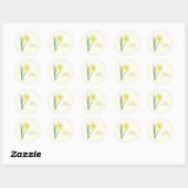 Rond Sticker à fleurs pastel Daffodil Botanique (Feuille)