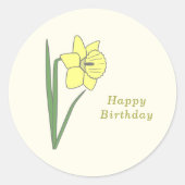 Rond Sticker à fleurs pastel Daffodil Botanique (Devant)