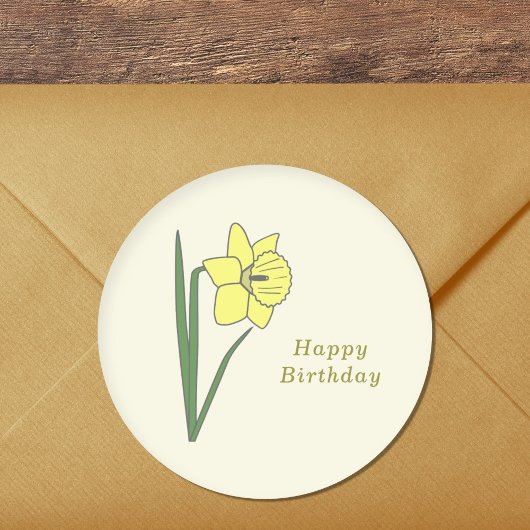 Rond Sticker à fleurs pastel Daffodil Botanique